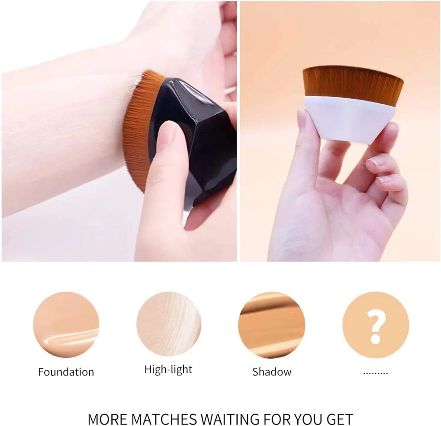 براش کرم پودر جادویی SHOWAY، براش کرم پودر متراکم و یکدست، براش آرایشی کرم BB و پودر فیکس، رنگ صورتی