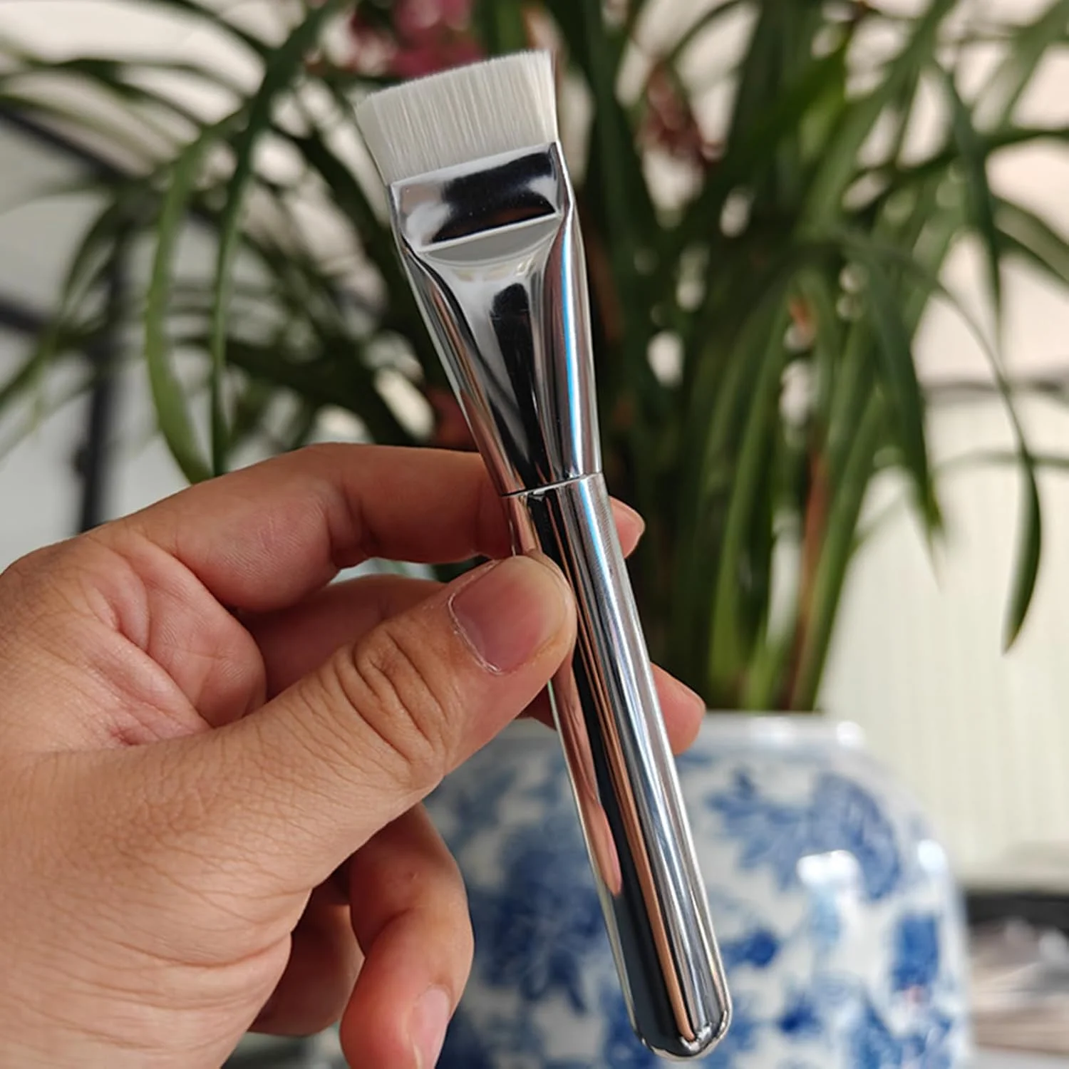 براش تخت آرایشی - براش کانسیلر و کرم پودر مایع، کاردک، پد کانسیلر فوق العاده نازک، ابزار حرفه ای آرایش برای پخش کردن، ترکیب کردن، کرم صورت و پودر براش تخت آرایشی - براش کانسیلر و کرم پودر مایع، کاردک، پد کانسیلر فوق العاده نازک، ابزار حرفه ای آرایش برای پخش کردن، ترکیب کردن، کرم صورت و پودر