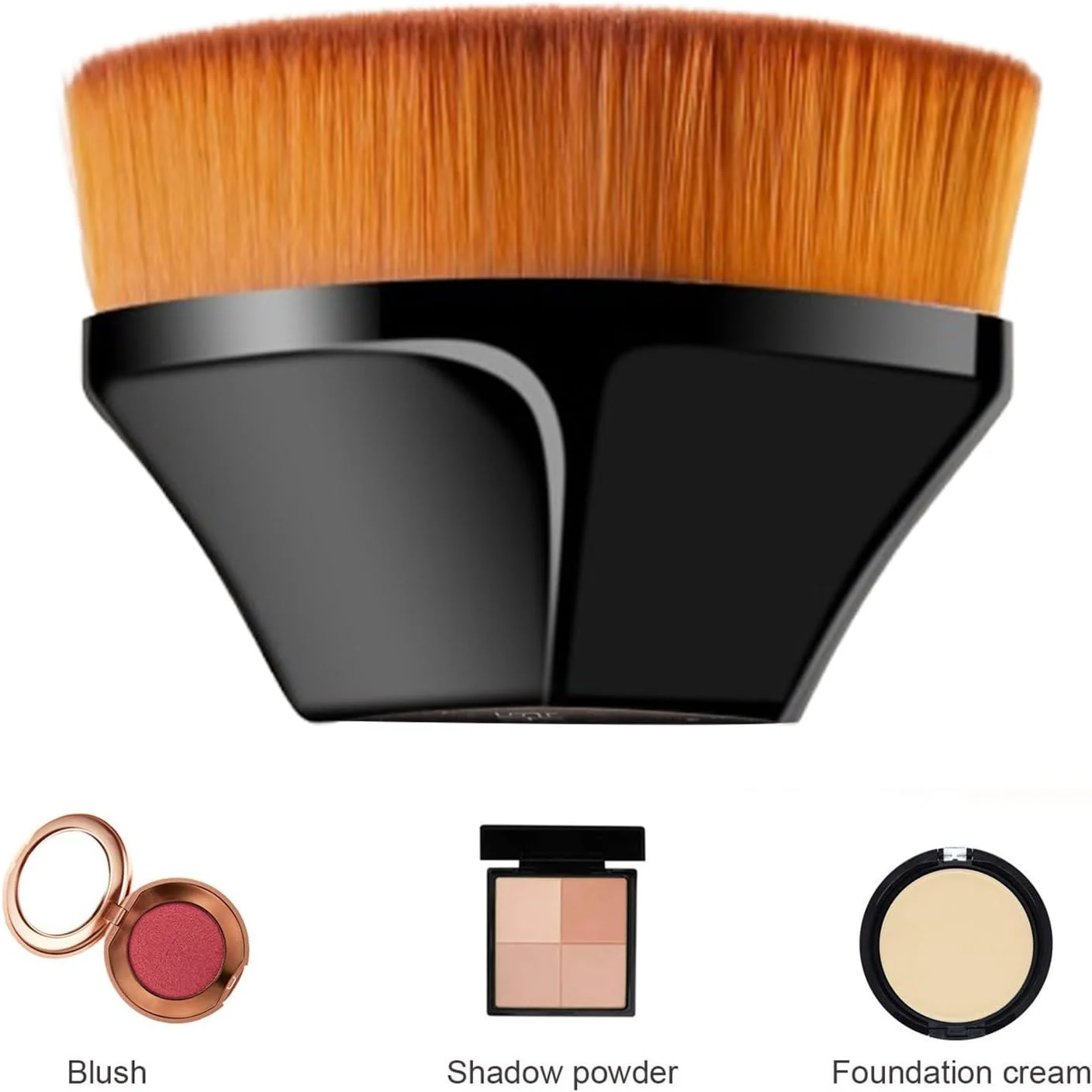 براش آرایشی فونداسیون بی نقص، براش جادویی کابوکی صورت با سر صاف و متراکم چند منظوره برای پودر بی نقص، ترکیب لوازم آرایشی مایع یا کرم با کیف قابل حمل