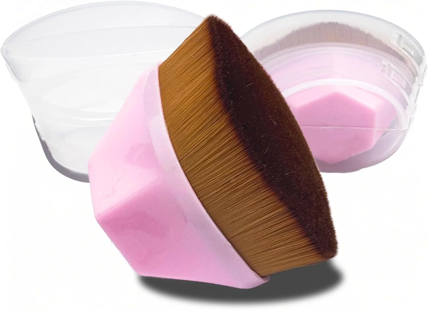 براش آرایشی فونداسیون بی نقص، 2 عدد براش جادویی کابوکی سر صاف، براش های برنزه کننده بدن با کیف قابل حمل، سر بزرگ برای آرایش سریع و یکنواخت، فوق العاده نرم، صورتی براش آرایشی فونداسیون بی نقص، 2 عدد براش جادویی کابوکی سر صاف، براش های برنزه کننده بدن با کیف قابل حمل، سر بزرگ برای آرایش سریع و یکنواخت، فوق العاده نرم، صورتی