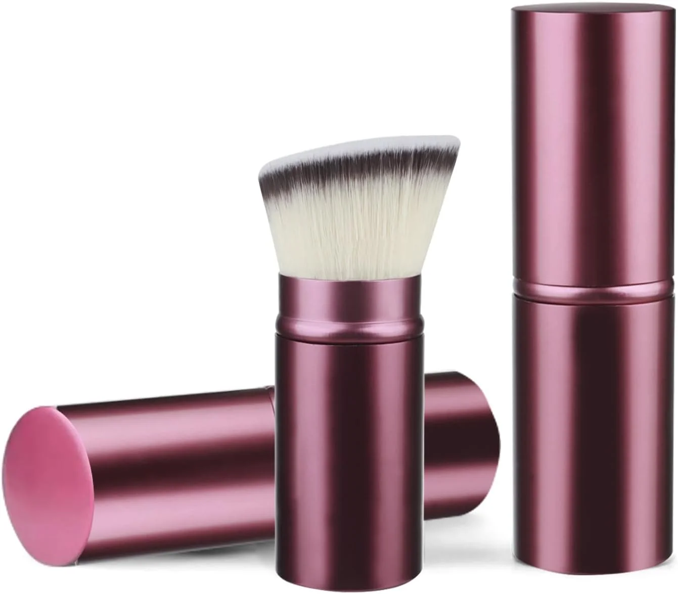 براش آرایشی جمع شونده فیلیلوگور، براش کابوکی برای کرم پودر صورت، براش رژگونه قابل حمل برای استفاده از کرم پودر (L، قرمز شرابی) براش آرایشی جمع شونده فیلیلوگور، براش کابوکی برای کرم پودر صورت، براش رژگونه قابل حمل برای استفاده از کرم پودر (L، قرمز شرابی)