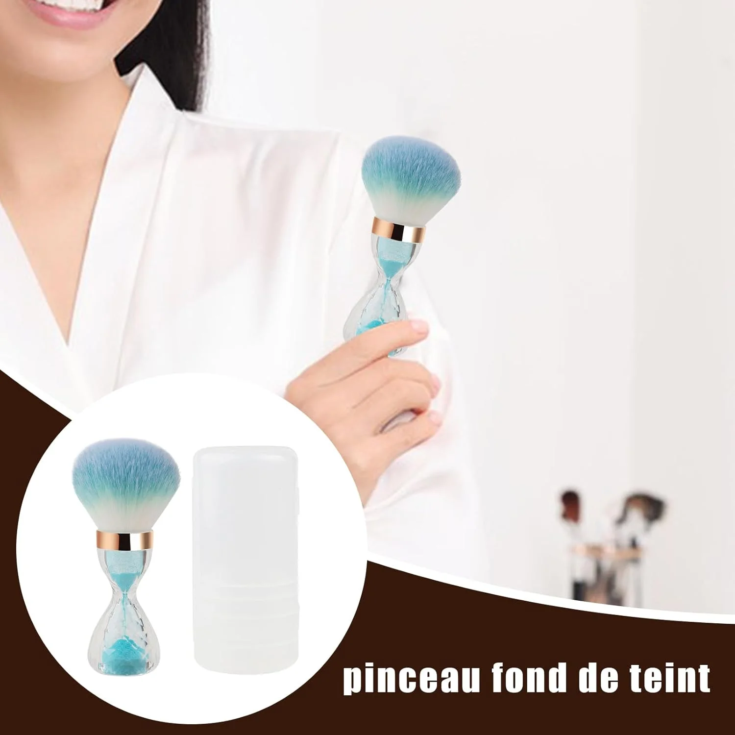 براش پودر صورت، براش بزرگ آرایشی بدن - ابزارهای آرایش، لوازم جانبی قابل حمل برای استفاده صورت، مناسب برای خانم ها، دختران، خانواده، دوستان و همکاران