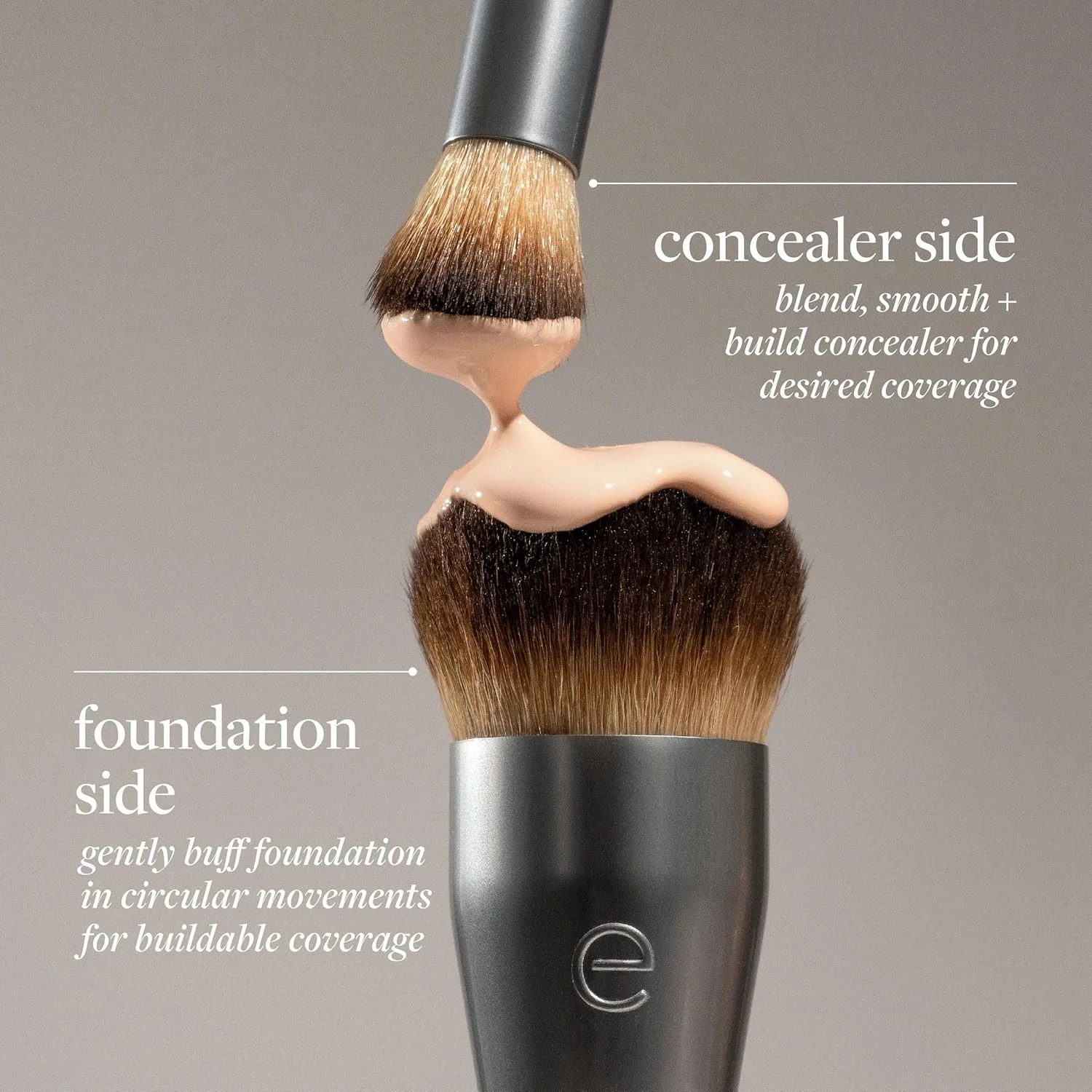 براش آرایشی دو طرفه اکو تولز مدل Blend + Conceal، براش فونداسیون و کانسیلر برای فرمول های مایع و کرمی، براش آرایش صورت، موهای مصنوعی، وگان و بدون تست حیوانی، مسافرتی و سازگار با محیط زیست، 1 عدد براش آرایشی دو طرفه اکو تولز مدل Blend + Conceal، براش فونداسیون و کانسیلر برای فرمول های مایع و کرمی، براش آرایش صورت، موهای مصنوعی، وگان و بدون تست حیوانی، مسافرتی و سازگار با محیط زیست، 1 عدد
