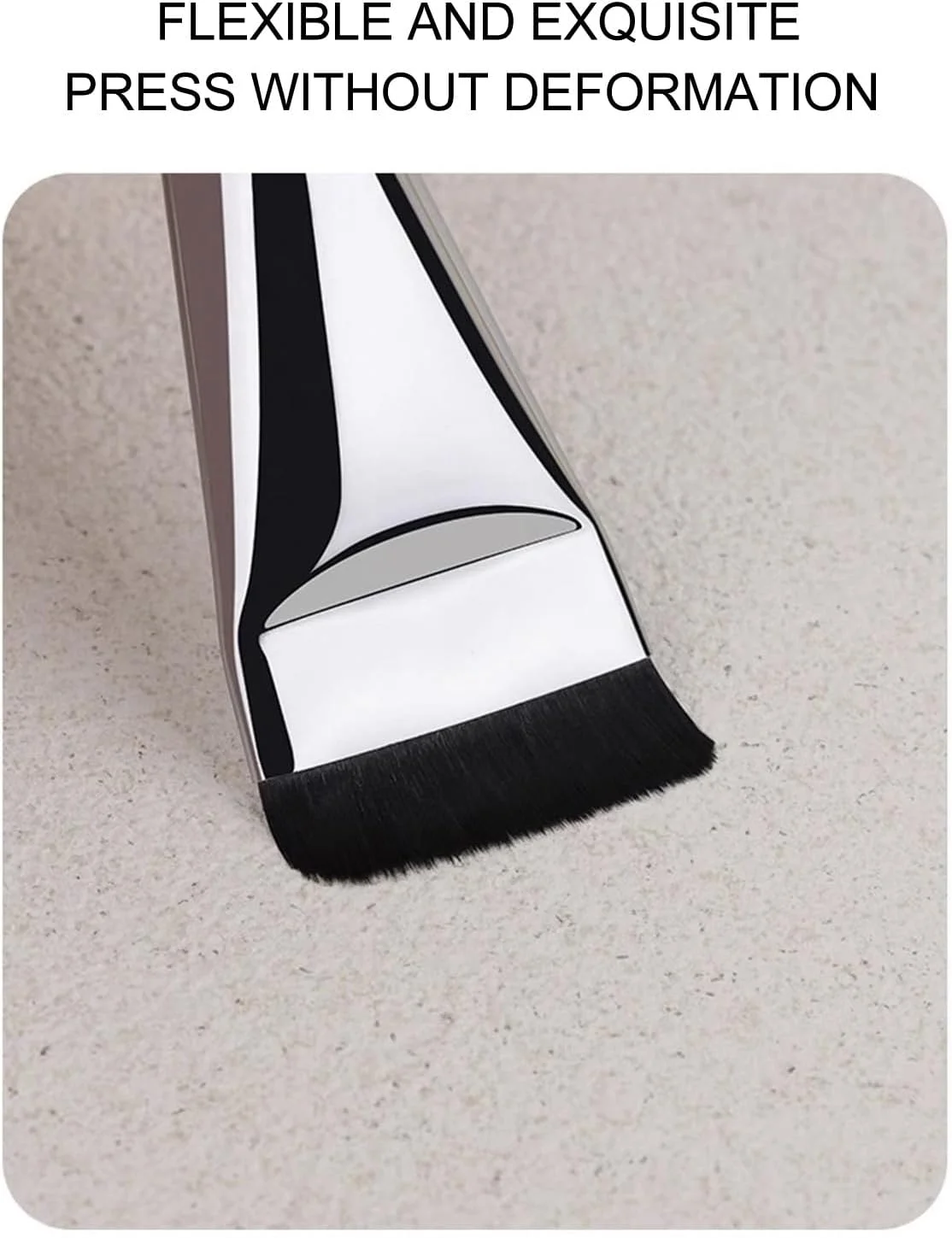 ست 4 عددی برس کرم پودر Depisuta، برس تخت و نازک برای پخش کردن مواد آرایشی مایع، دسته راحت، استفاده آسان