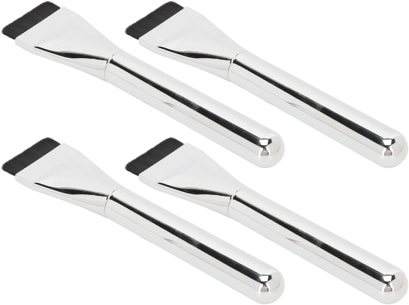 ست 4 عددی برس کرم پودر Depisuta، برس تخت و نازک برای پخش کردن مواد آرایشی مایع، دسته راحت، استفاده آسان