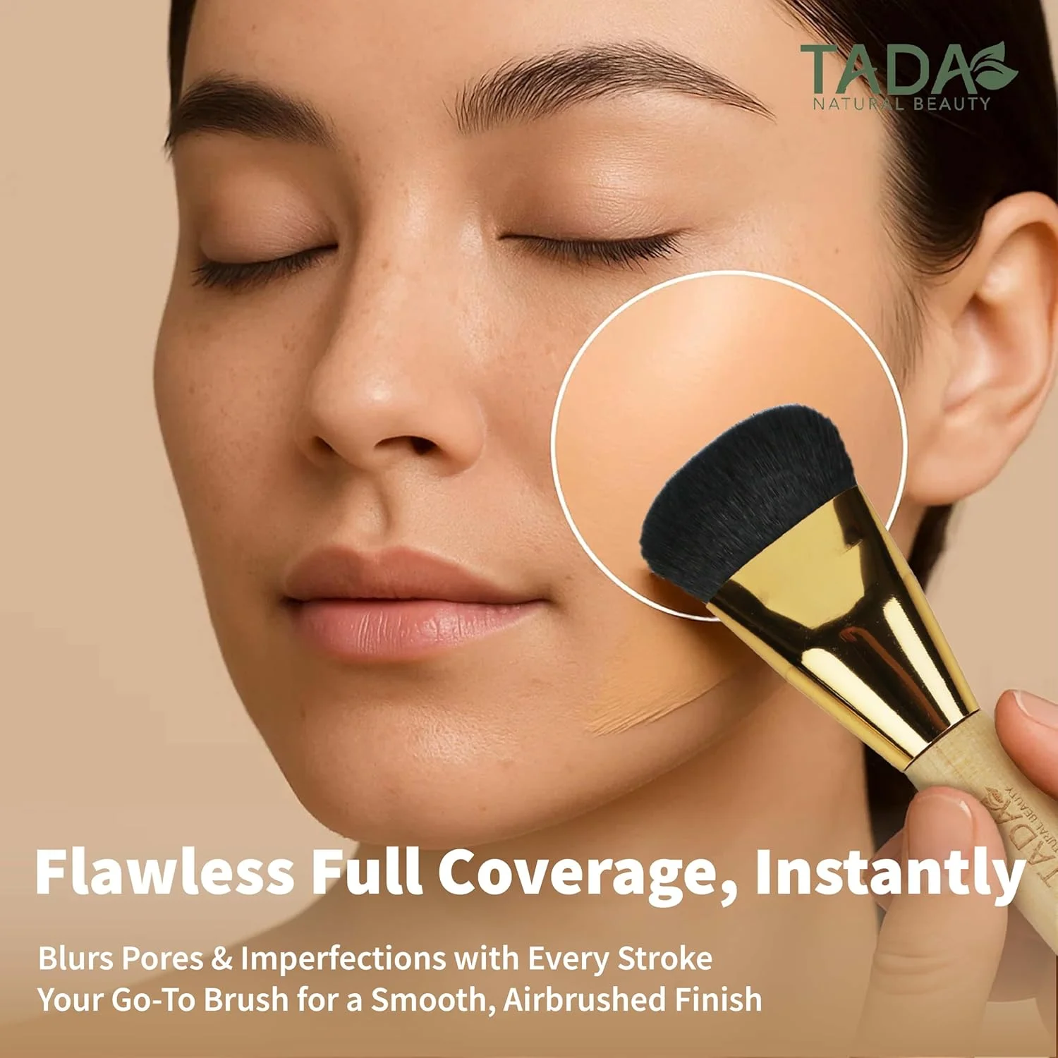 براش آرایشی دو سر TADA Natural Beauty، براش کابوکی برای رژگونه، پودر و کرم پودر مایع، مناسب مسافرت، بلندر آرایشی برای پایانی بی نقص، دسته چوبی براش آرایشی دو سر TADA Natural Beauty، براش کابوکی برای رژگونه، پودر و کرم پودر مایع، مناسب مسافرت، بلندر آرایشی برای پایانی بی نقص، دسته چوبی