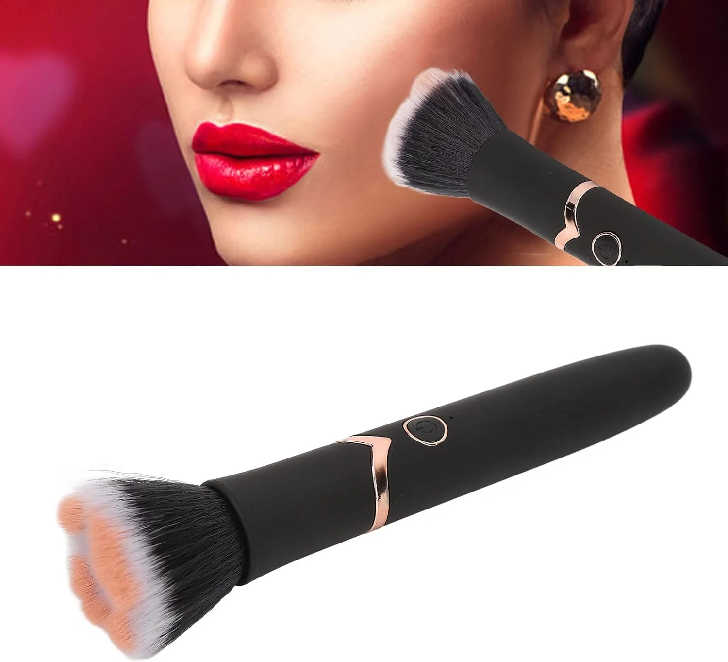 برس آرایشی برقی Coodiikaka، برس آرایشی ماساژور ویبره 10 سرعته، مناسب برای کرم پودر، کانسیلر یا رژگونه، برس پودر شل قابل تنظیم و شارژ (مشکی) برس آرایشی برقی Coodiikaka، برس آرایشی ماساژور ویبره 10 سرعته، مناسب برای کرم پودر، کانسیلر یا رژگونه، برس پودر شل قابل تنظیم و شارژ (مشکی)