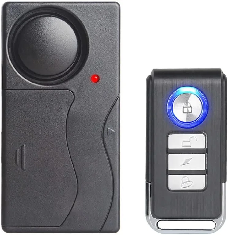 آلارم ضد سرقت لانکون، بسته 2 عددی، آلارم لرزشی 110dB با حسگر حرکتی قابل تنظیم، سیستم ایمنی ضد سرقت برای درب، پنجره، دوچرخه، موتورسیکلت و خانه متحرک