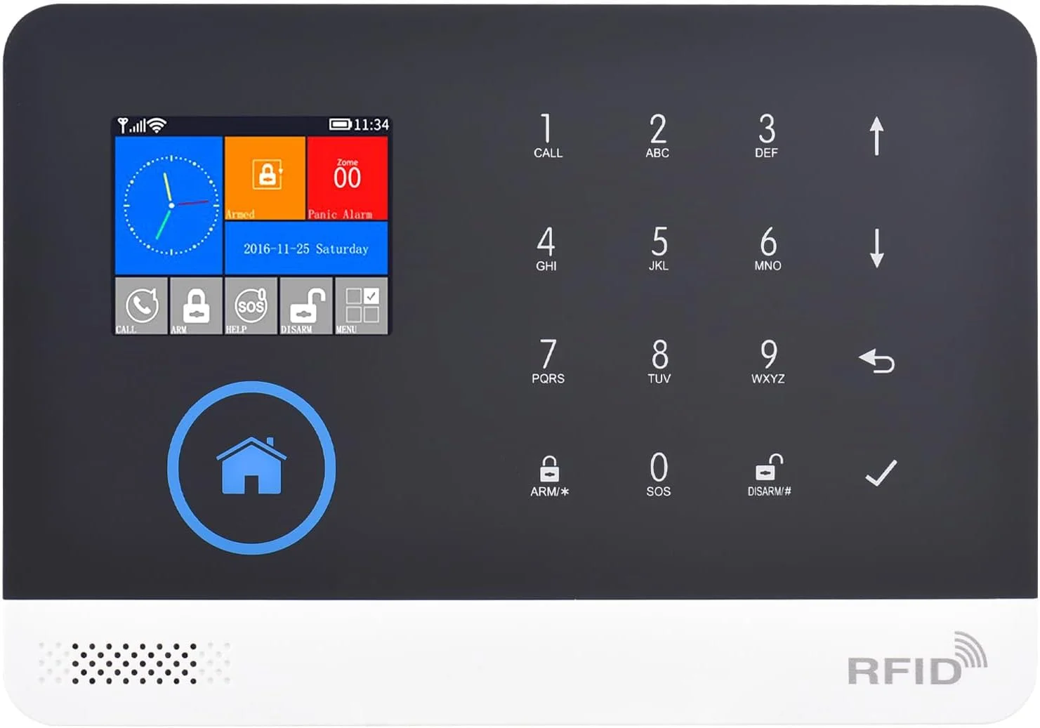 سیستم امنیتی دزدگیر بی‌سیم وای‌فای + شماره‌گیری خودکار لابیموس 433، دارای نمایشگر LCD، سنسور درب، سنسور حرکتی PIR، کنترل از راه دور از طریق اپلیکیشن تلفن، سازگار با کنترل صوتی الکسا هوم، امنیت خانه هوشمند در برابر سرقت