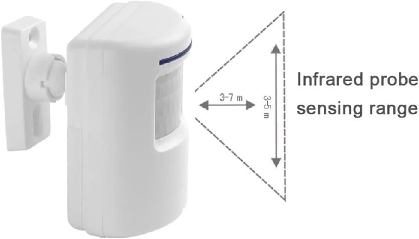 MDybf Maipula آلارم حرکتی سیستم امنیتی بی سیم درب منزل سنسور زنگ درب هوشمند القایی و گیرنده (رنگ: 1 سنسور 2 گیرنده)