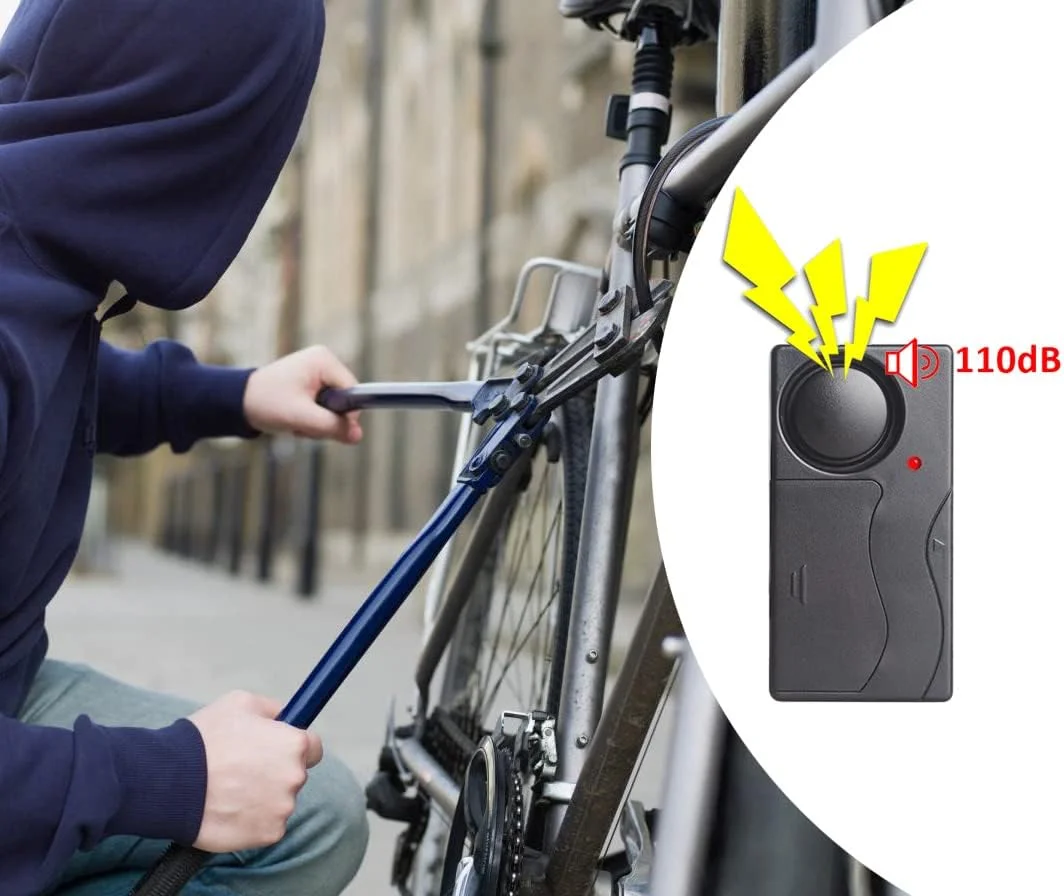 آلارم ضد سرقت لانکون، بسته 2 عددی، آلارم لرزشی 110dB با حسگر حرکتی قابل تنظیم، سیستم ایمنی ضد سرقت برای درب، پنجره، دوچرخه، موتورسیکلت و خانه متحرک