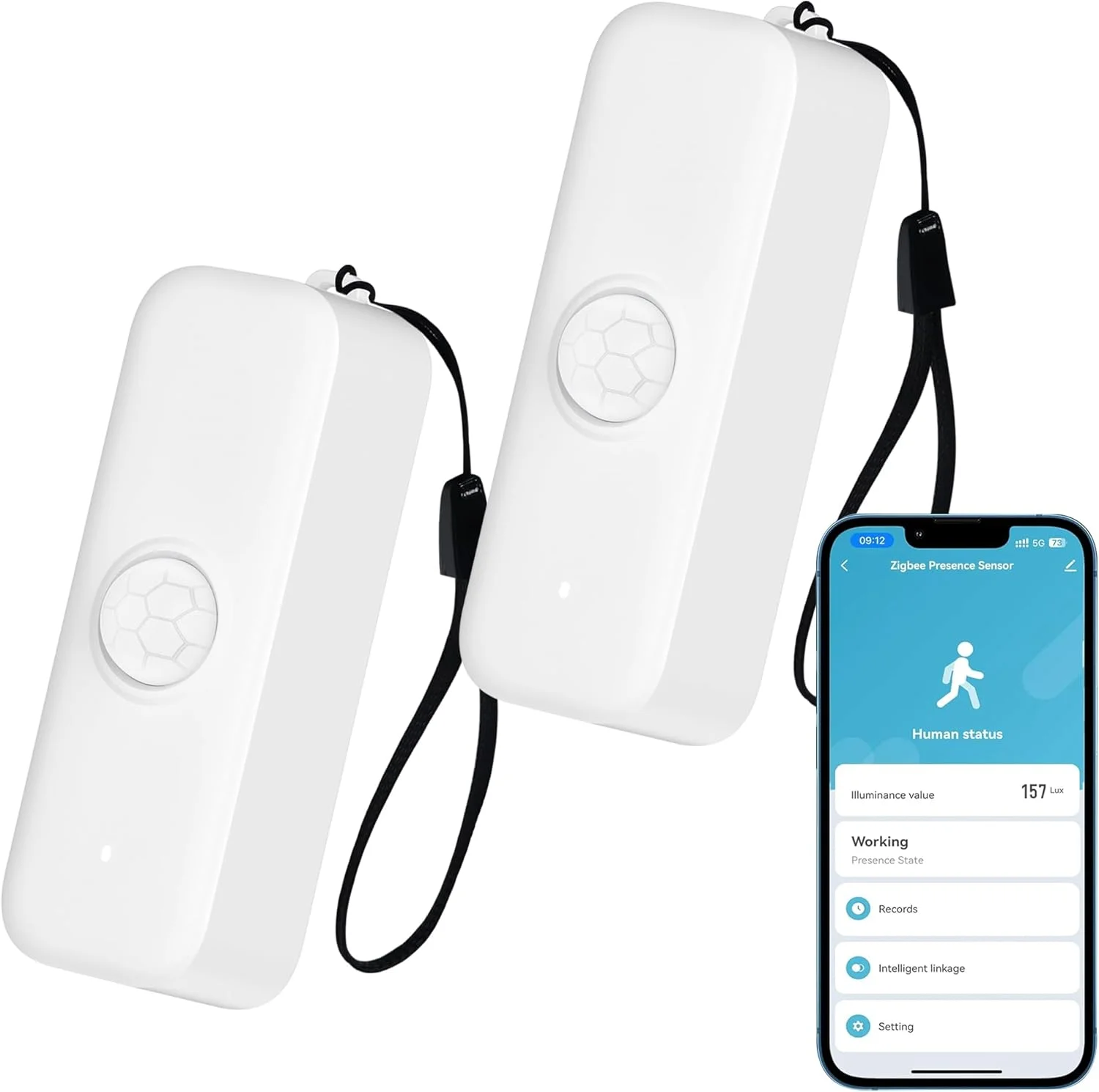 سنسور حرکتی هوشمند، سنسور حرکتی PIR WiFi برای سیستم هشدار، ردیاب حرکتی مادون قرمز با نظارت از راه دور از طریق برنامه، چراغ ها و صحنه های فعال سازی، سازگار با الکسا. 2 عدد