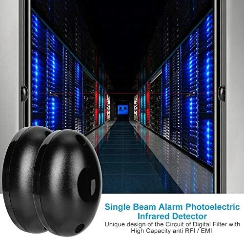 سنسور مادون قرمز پرتو نور، 1 جفت سنسور مادون قرمز ضد آب درب تک پرتو آلارم فوتوالکتریک، سیستم امنیتی پنجره خانه سنسور ضد سرقت، آشکارساز حرکت