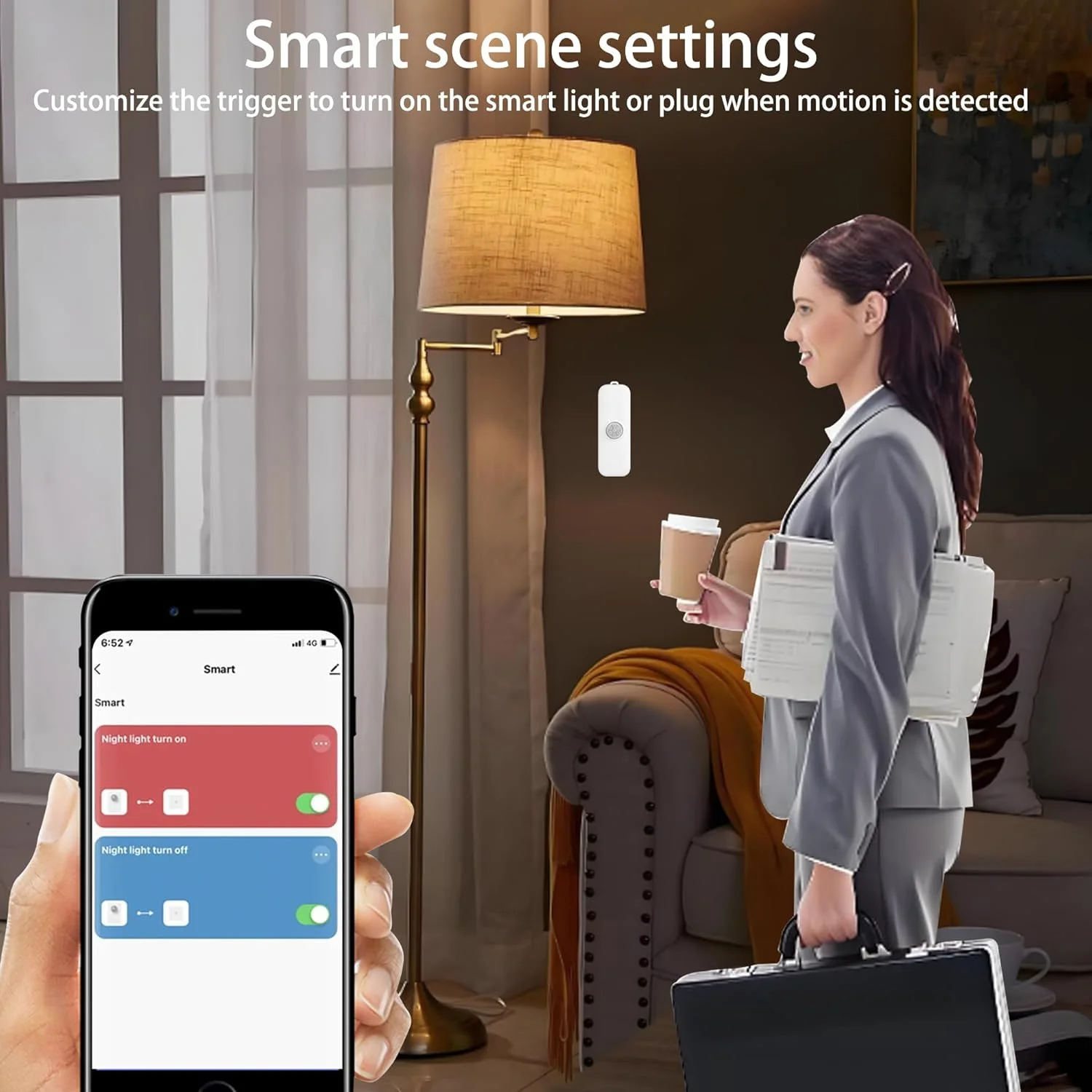 سنسور حرکتی هوشمند، سنسور حرکتی PIR WiFi برای سیستم هشدار، ردیاب حرکتی مادون قرمز با نظارت از راه دور از طریق برنامه، چراغ ها و صحنه های فعال سازی، سازگار با الکسا. 2 عدد