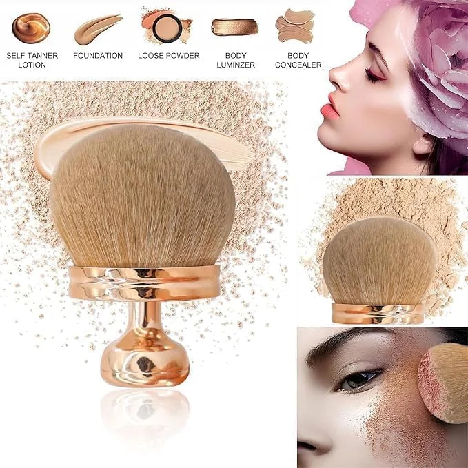 براش بزرگ آرایشی پودر فیکس با موهای نرم و متراکم، ابزاری شیک و کاربردی برای آرایشی بی نقص و ایربراش براش بزرگ آرایشی پودر فیکس با موهای نرم و متراکم، ابزاری شیک و کاربردی برای آرایشی بی نقص و ایربراش