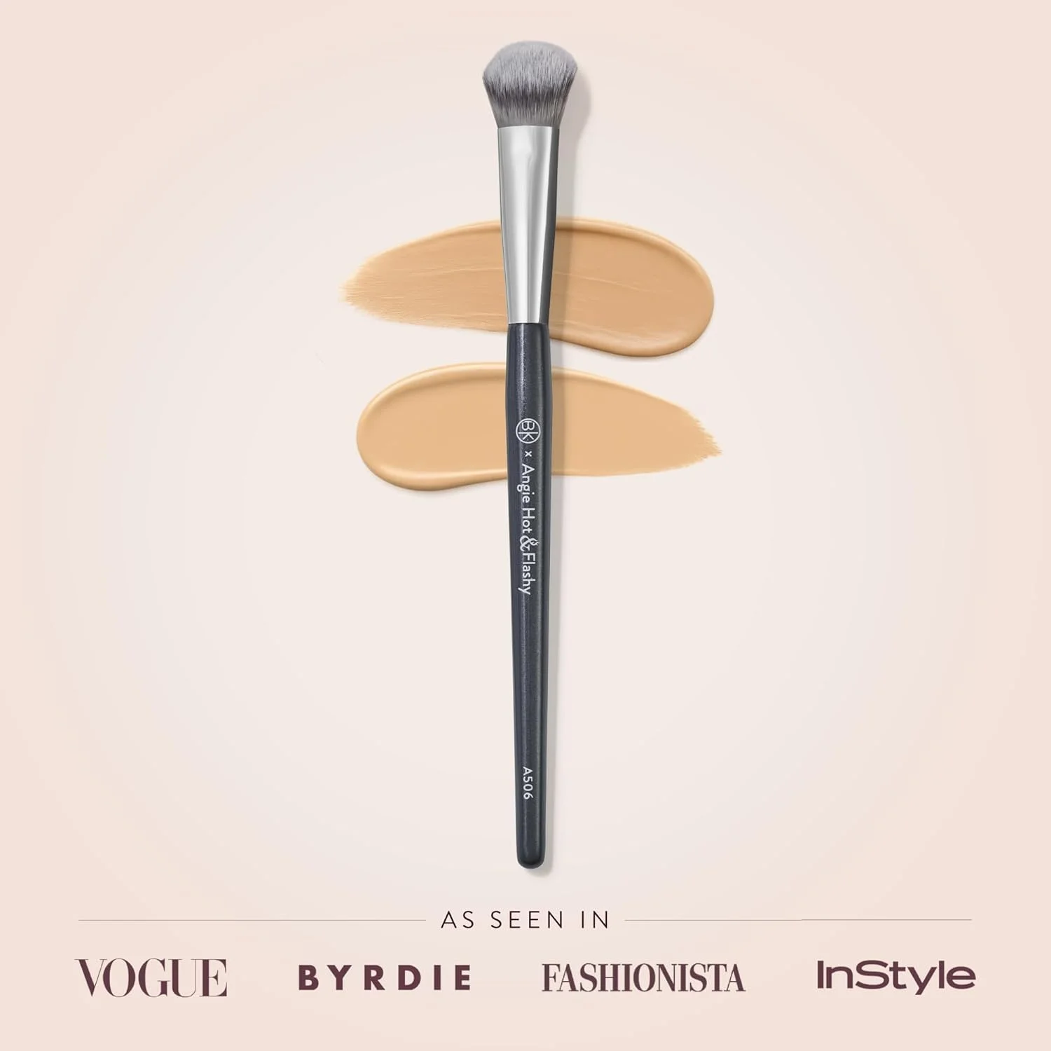 براش کانسیلر BK BEAUTY BRUSHES - ANGIE HOT & FLASHY A506 - براش کانتورینگ فونداسیون - ست براش برای پوست بالغ - براش صورت برای فونداسیون مایع یا کرمی