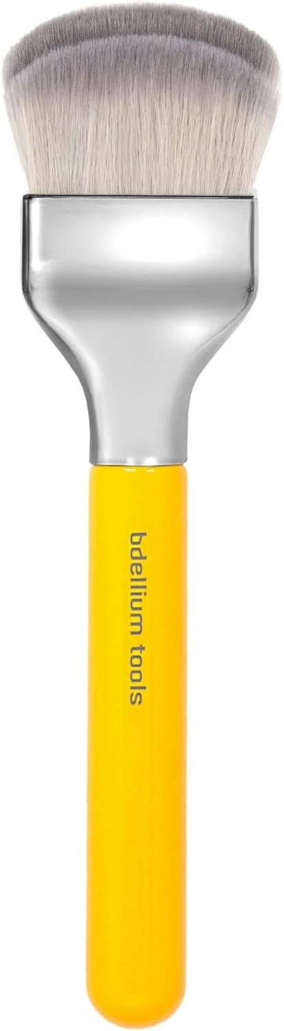 براش آرایشی حرفه ای Bdellium Tools - سری استودیو 972، براش بزرگ گرد دو گنبدی برای ترکیب کردن - با الیاف مصنوعی نرم، برای استفاده و ترکیب کرم پودر (زرد، 1 عدد)
