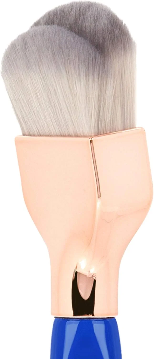 براش آرایشی حرفه ای Bdellium Tools - مثلث طلایی 972، براش بزرگ گرد دو گنبدی برای ترکیب کردن - با الیاف کاملا گیاهی و نرم مصنوعی، برای استفاده از کرم پودر و ترکیب کردن (آبی، 1 عدد)