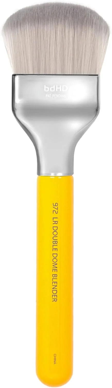 براش آرایشی حرفه ای Bdellium Tools - سری استودیو 972، براش بزرگ گرد دو گنبدی برای ترکیب کردن - با الیاف مصنوعی نرم، برای استفاده و ترکیب کرم پودر (زرد، 1 عدد)