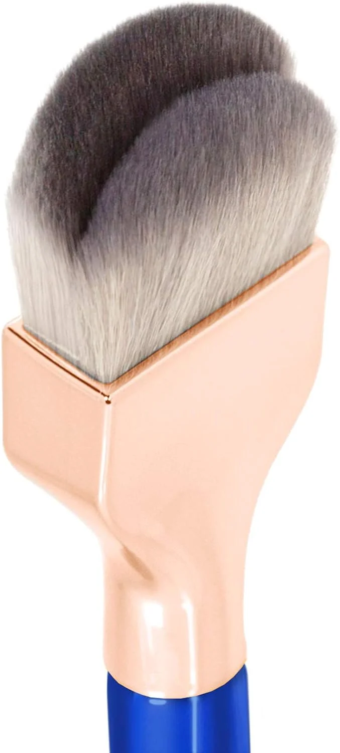 براش آرایشی حرفه ای Bdellium Tools - مثلث طلایی 972، براش بزرگ گرد دو گنبدی برای ترکیب کردن - با الیاف کاملا گیاهی و نرم مصنوعی، برای استفاده از کرم پودر و ترکیب کردن (آبی، 1 عدد)