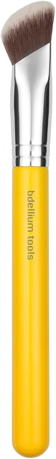 براش آرایشی حرفه ای Bdellium Tools - سری استودیو 967 براش فونداسیون مربعی - با الیاف مصنوعی کاملا گیاهی، برای ایجاد یک چهره بی عیب و نقص (زرد، 1 عدد)