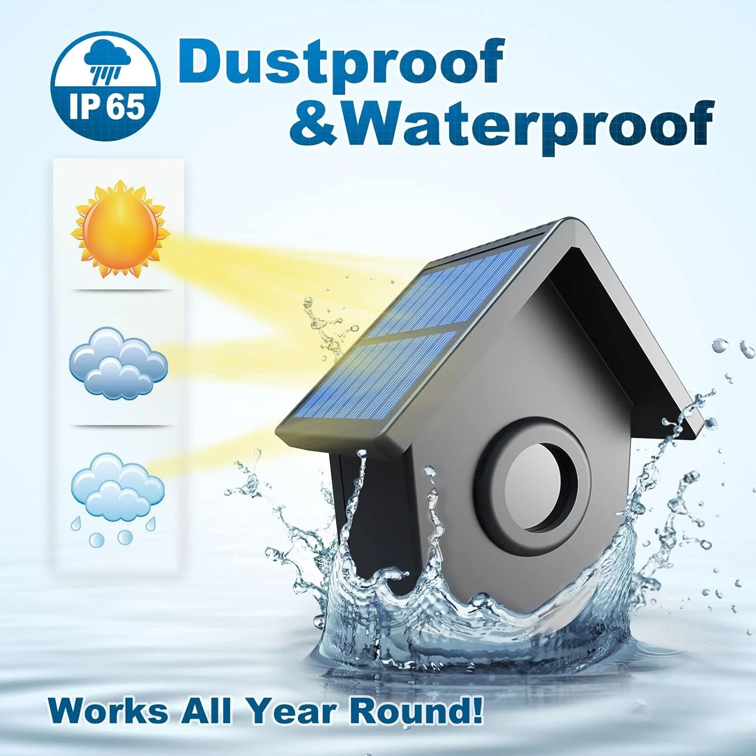 آلارم خورشیدی بی‌سیم درب منزل HTZSAFE با برد 800 متر - سنسور و آشکارساز حرکتی بی‌سیم ضد آب و هوا - گیرنده قابل حمل با باتری پشتیبان طولانی مدت - سیستم امنیتی DIY - 1 گیرنده + 2 سنسور