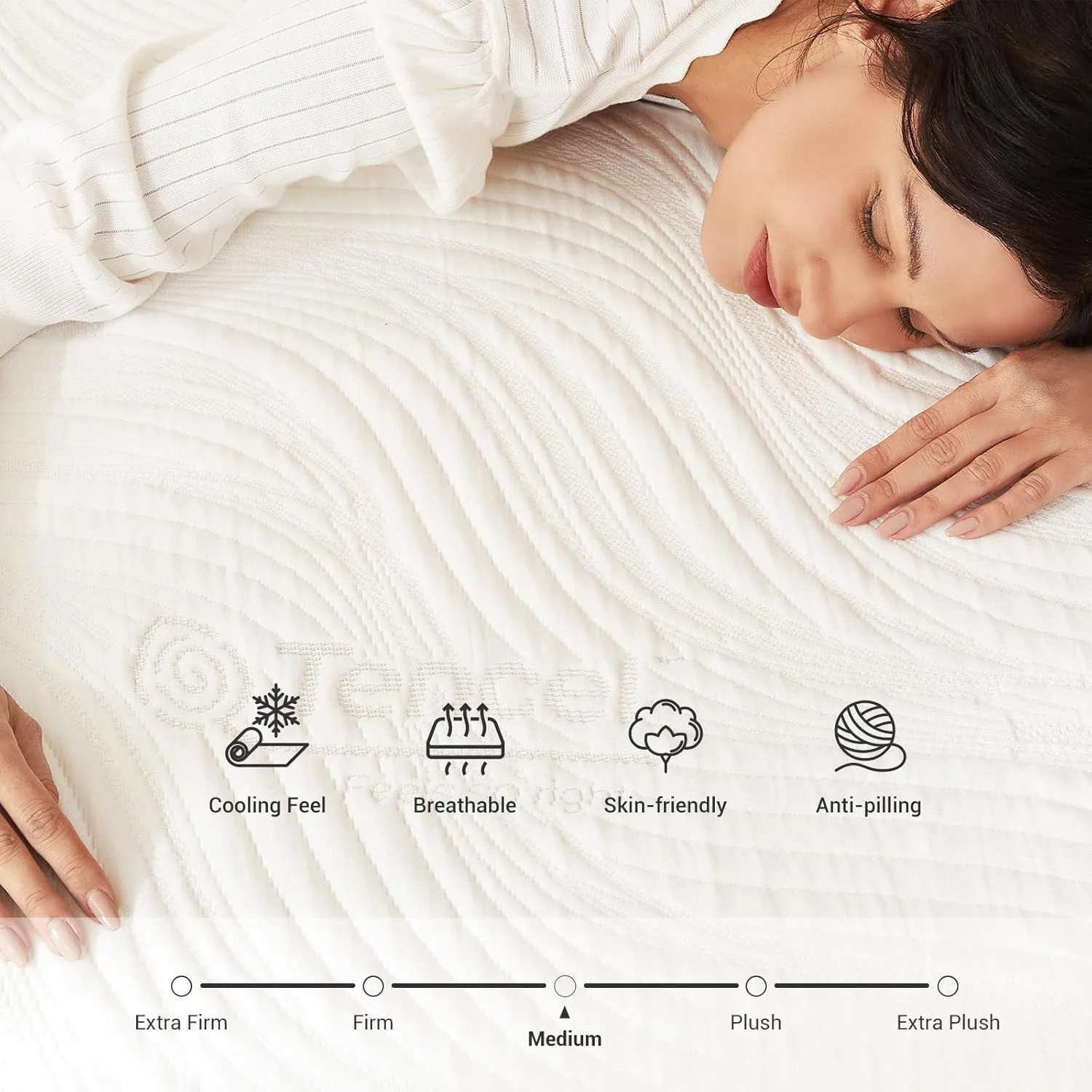 تشک فوم مموری ژل خنک کننده 25 سانتی متری Owllight، درجه سفتی متوسط با روکش بافتنی الیاف قابل جابجایی و شستشو، و ترکیب اسفنج پشتیبانی کننده با چگالی بالا 3 لایه و شانه تخم مرغی زغال بامبو، 160*200*25 سانتی متر، کویین. تشک فوم مموری ژل خنک کننده 25 سانتی متری Owllight، درجه سفتی متوسط با روکش بافتنی الیاف قابل جابجایی و شستشو، و ترکیب اسفنج پشتیبانی کننده با چگالی بالا 3 لایه و شانه تخم مرغی زغال بامبو، 160*200*25 سانتی متر، کویین.