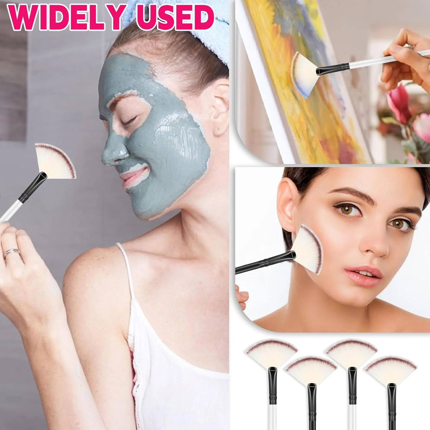ترینکریتای، ست 6 عددی برس پنکه ای، برس ماسک صورت، برس نرم اپلیکاتور ماسک آرایشی، ابزار اپلیکاتور آرایشی برای سایه چشم، کرم گِل، مناسب متخصصین زیبایی (سیاه و سفید) ترینکریتای، ست 6 عددی برس پنکه ای، برس ماسک صورت، برس نرم اپلیکاتور ماسک آرایشی، ابزار اپلیکاتور آرایشی برای سایه چشم، کرم گِل، مناسب متخصصین زیبایی (سیاه و سفید)