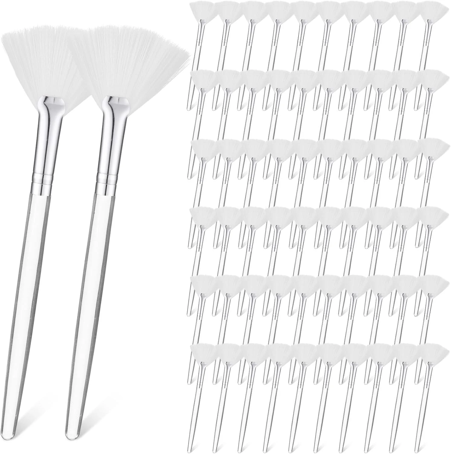 سیرال 60 عدد برس پنکه ای صورت، برس های نرم پنکه ای برای صورت، برس های اپلیکاتور اسید، ابزارهای اپلیکاتور آرایش لوازم آرایشی برای ماسک های لایه بردار، سایه چشم، کرم گلی (سفید) سیرال 60 عدد برس پنکه ای صورت، برس های نرم پنکه ای برای صورت، برس های اپلیکاتور اسید، ابزارهای اپلیکاتور آرایش لوازم آرایشی برای ماسک های لایه بردار، سایه چشم، کرم گلی (سفید)