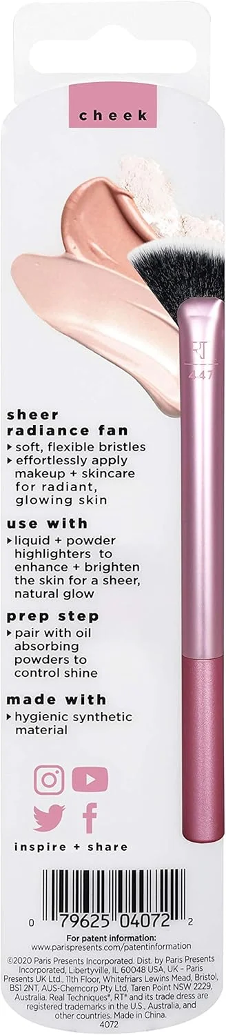 براش بادبزنی آرایشی ریل تکنیک، برای هایلایتر + پودرهای جذب کننده چربی صورت، ایجاد درخشش صورت، موهای بدون تست حیوانی، فرول آلومینیومی، صورتی، 1 عدد براش بادبزنی آرایشی ریل تکنیک، برای هایلایتر + پودرهای جذب کننده چربی صورت، ایجاد درخشش صورت، موهای بدون تست حیوانی، فرول آلومینیومی، صورتی، 1 عدد