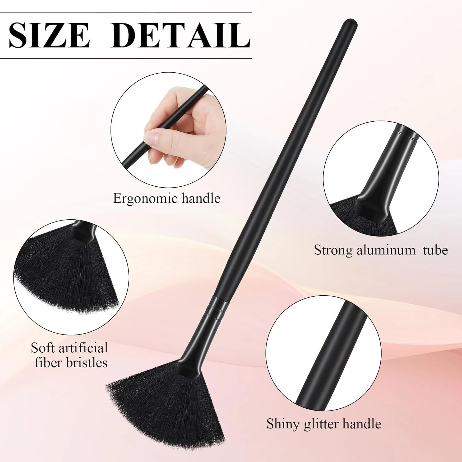 براش بادبزنی آرایشی، براش حرفه ای هایلایت، براش رژگونه، برنزر و استخوان گونه، براش تکی بزرگ، نرم و متراکم برای رژگونه، پودر و کرم پودر، ابزار آرایشی، مشکی براش بادبزنی آرایشی، براش حرفه ای هایلایت، براش رژگونه، برنزر و استخوان گونه، براش تکی بزرگ، نرم و متراکم برای رژگونه، پودر و کرم پودر، ابزار آرایشی، مشکی