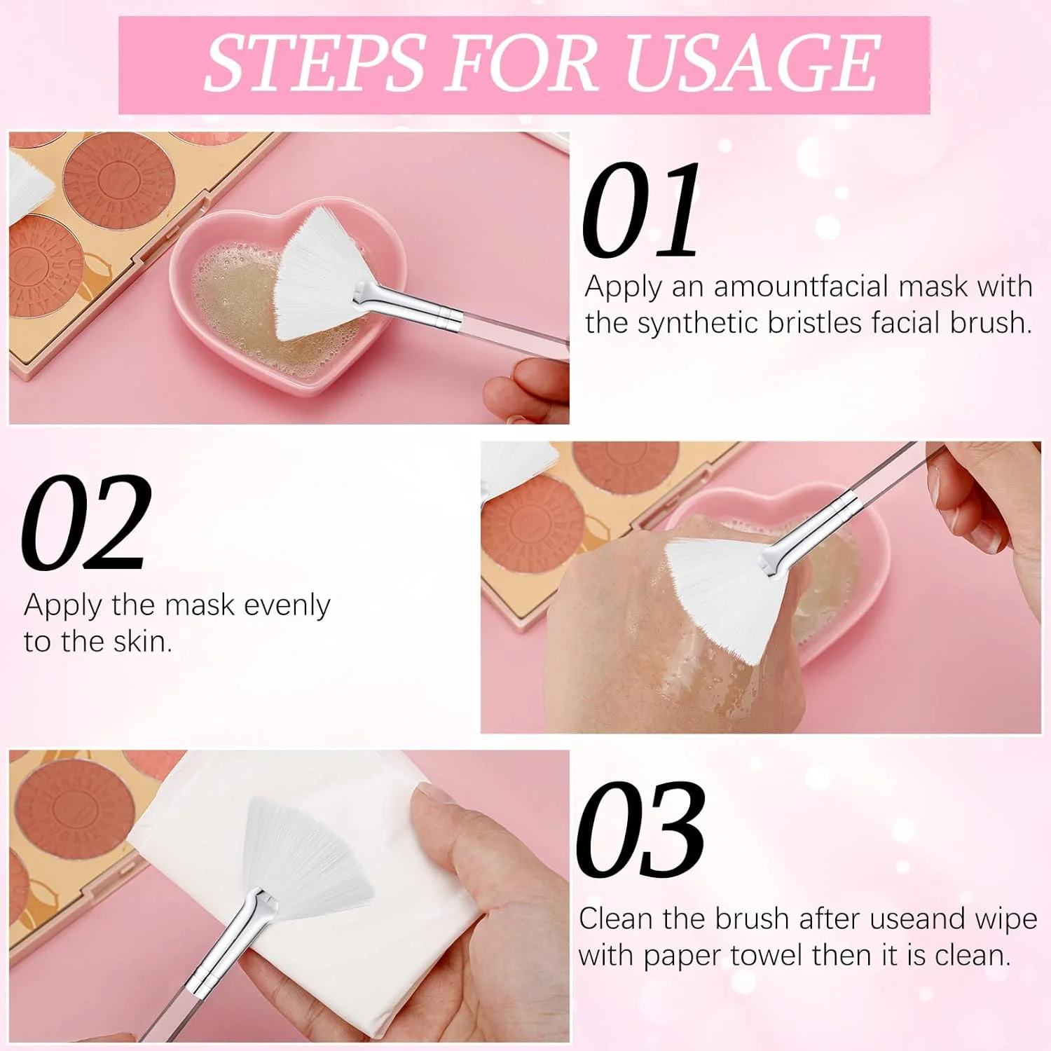 سیرال 60 عدد برس پنکه ای صورت، برس های نرم پنکه ای برای صورت، برس های اپلیکاتور اسید، ابزارهای اپلیکاتور آرایش لوازم آرایشی برای ماسک های لایه بردار، سایه چشم، کرم گلی (سفید) سیرال 60 عدد برس پنکه ای صورت، برس های نرم پنکه ای برای صورت، برس های اپلیکاتور اسید، ابزارهای اپلیکاتور آرایش لوازم آرایشی برای ماسک های لایه بردار، سایه چشم، کرم گلی (سفید)