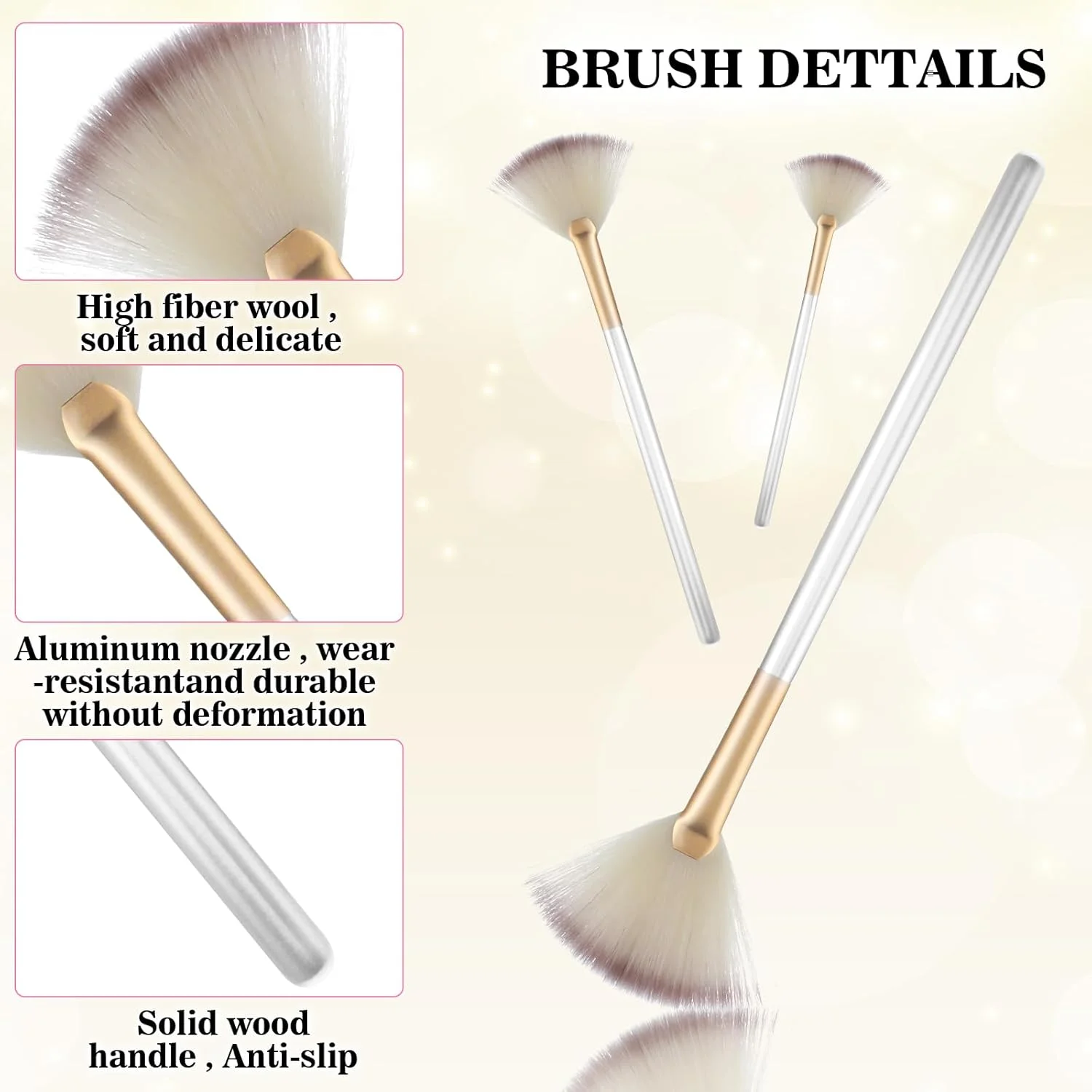 پیریوئو 10 عدد برس پنکه ای برای صورت، اپلیکاتور اسید ماسک صورت، برس های پنکه ای نرم و باریک صورت، ابزار آرایشی با دسته برای ماسک لایه بردار، کرم گلی آرایشی برای زنان و مردان (شامپاین) پیریوئو 10 عدد برس پنکه ای برای صورت، اپلیکاتور اسید ماسک صورت، برس های پنکه ای نرم و باریک صورت، ابزار آرایشی با دسته برای ماسک لایه بردار، کرم گلی آرایشی برای زنان و مردان (شامپاین)