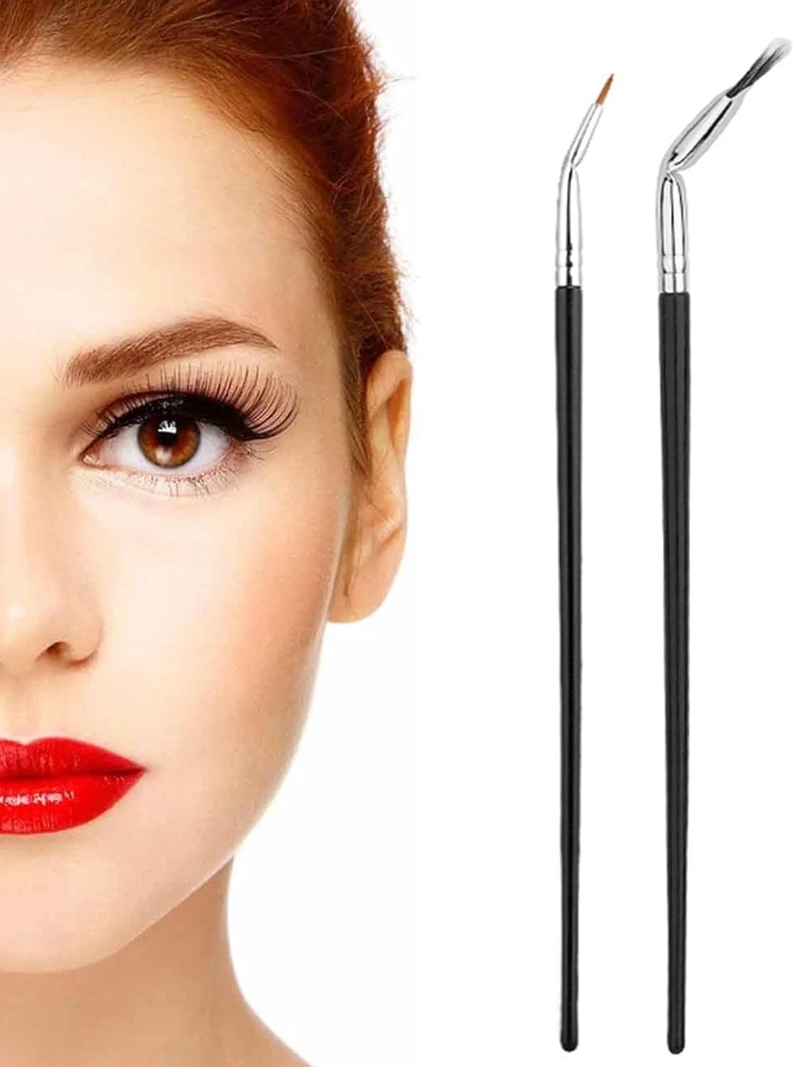 برس فن ریمل، برس های خط چشم با زاویه 120 درجه | ابزارهای آرایشی سبک وزن برای باز کردن آسان مژه های به هم چسبیده و مشخص کردن خط چشم