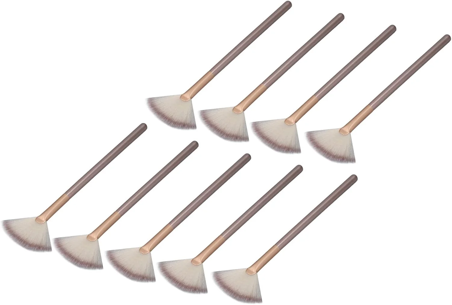 ست ۹ عددی برس بادبزنی آرایشی مارهاینچس، رنگ شامپاینی، با موهای نرم فیبری برای استفاده از رژگونه و پودر ست ۹ عددی برس بادبزنی آرایشی مارهاینچس، رنگ شامپاینی، با موهای نرم فیبری برای استفاده از رژگونه و پودر