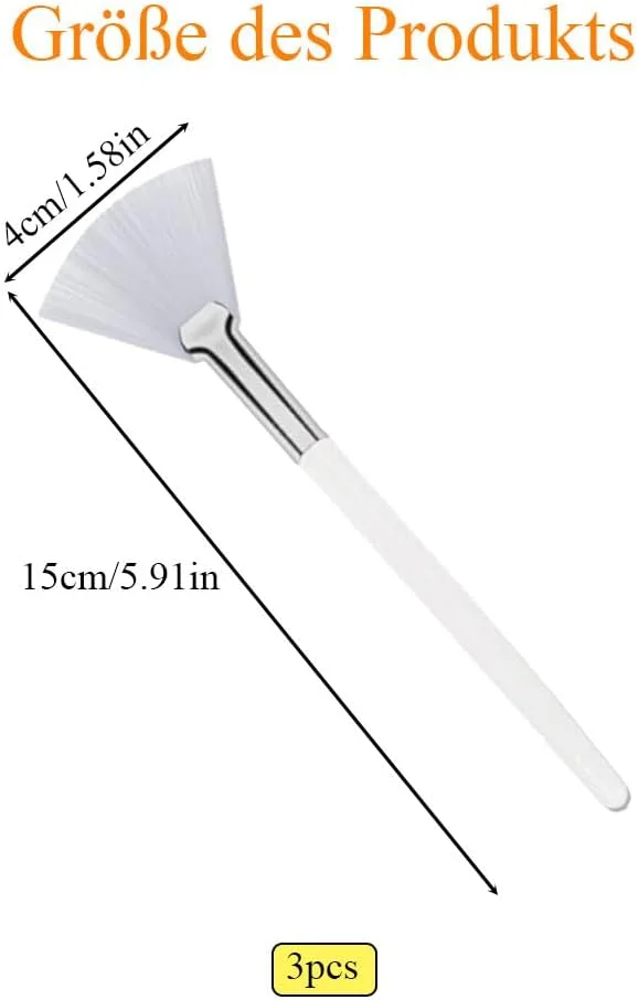 بسته 3 عددی برس صورت Kisstta، برس نرم و تمیز کننده ماسک صورت، برس بادبزنی سفید با دسته شفاف، برس آرایشی، برس ابزار برای زنان و دختران، برای ماسک گلی و کرم (15 سانتی متر در 4 سانتی متر) بسته 3 عددی برس صورت Kisstta، برس نرم و تمیز کننده ماسک صورت، برس بادبزنی سفید با دسته شفاف، برس آرایشی، برس ابزار برای زنان و دختران، برای ماسک گلی و کرم (15 سانتی متر در 4 سانتی متر)