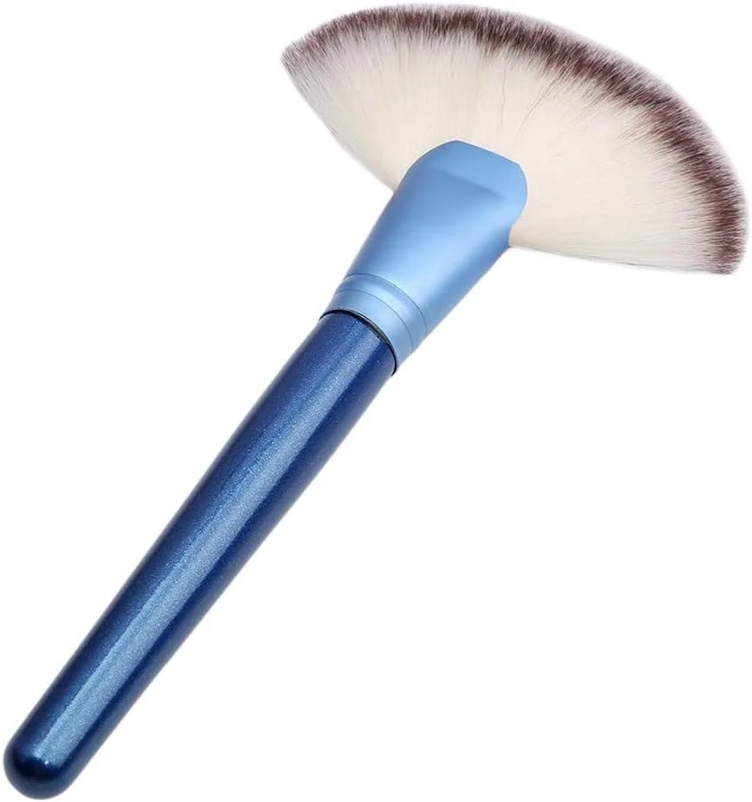 براش آرایشی بادبزنی بزرگ، مناسب برای ترکیب، هایلایتر، کانتور صورت و پودر، آبی، کاربردی و حرفه ای براش آرایشی بادبزنی بزرگ، مناسب برای ترکیب، هایلایتر، کانتور صورت و پودر، آبی، کاربردی و حرفه ای
