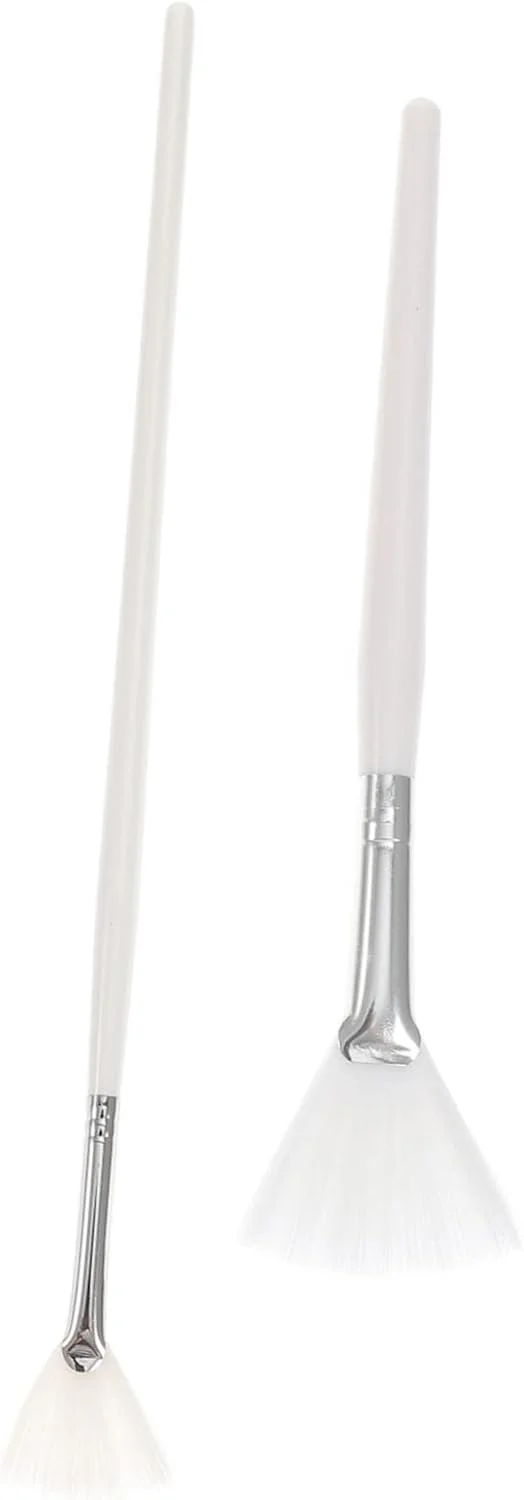 FRCOLOR 2 عدد برس ماسک بادبزنی برای ماسک صورت، ابزار آرایشی نرم برای زیبایی، شامل دسته بلند و دسته برای کرم ها، لایه بردارها و ماسک های گلی FRCOLOR 2 عدد برس ماسک بادبزنی برای ماسک صورت، ابزار آرایشی نرم برای زیبایی، شامل دسته بلند و دسته برای کرم ها، لایه بردارها و ماسک های گلی