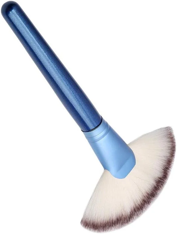 براش آرایشی بادبزنی بزرگ، مناسب برای ترکیب، هایلایتر، کانتور صورت و پودر، آبی، کاربردی و حرفه ای براش آرایشی بادبزنی بزرگ، مناسب برای ترکیب، هایلایتر، کانتور صورت و پودر، آبی، کاربردی و حرفه ای