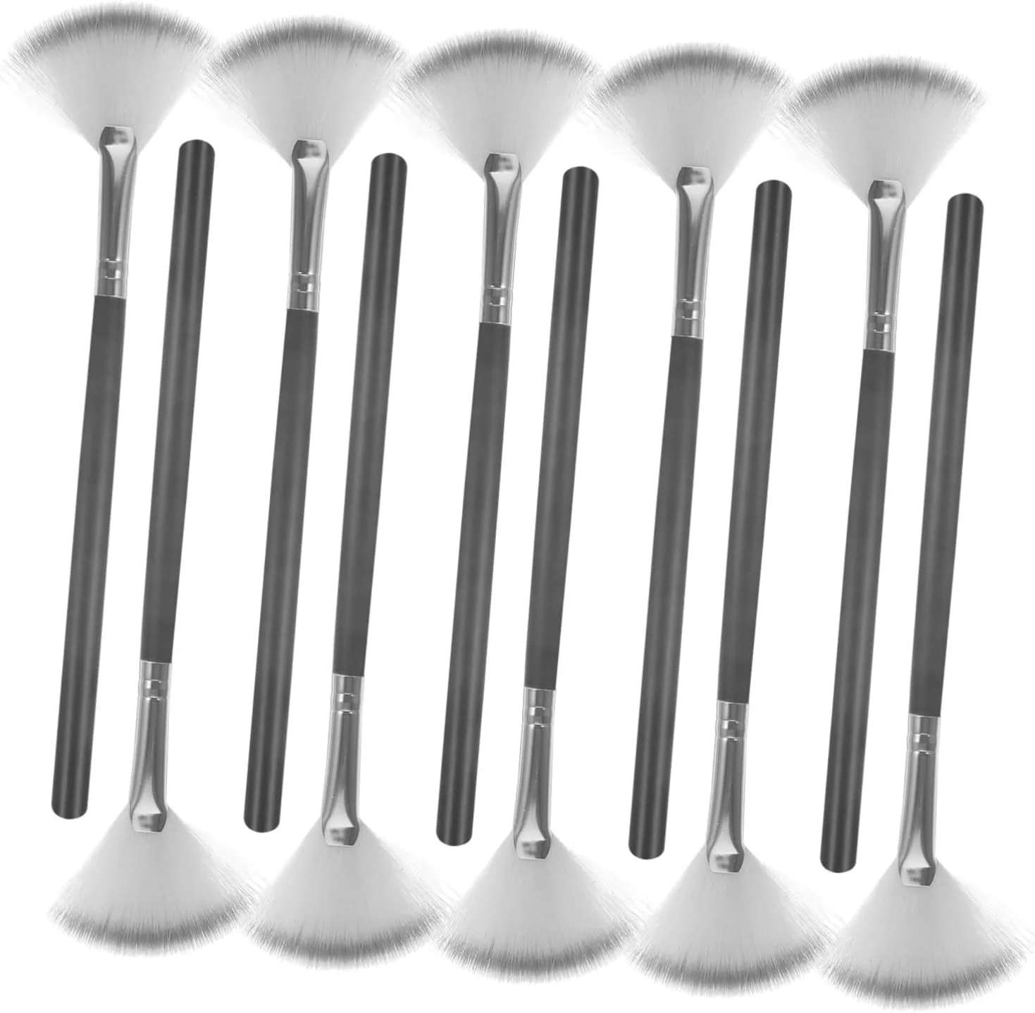 FRCOLOR برس پنکه ای صورت برای آرایش، سرم اسیدی، هایلایتر، نرم برای استفاده دقیق، برای رژگونه و سایه چشم، 10 عدد FRCOLOR برس پنکه ای صورت برای آرایش، سرم اسیدی، هایلایتر، نرم برای استفاده دقیق، برای رژگونه و سایه چشم، 10 عدد