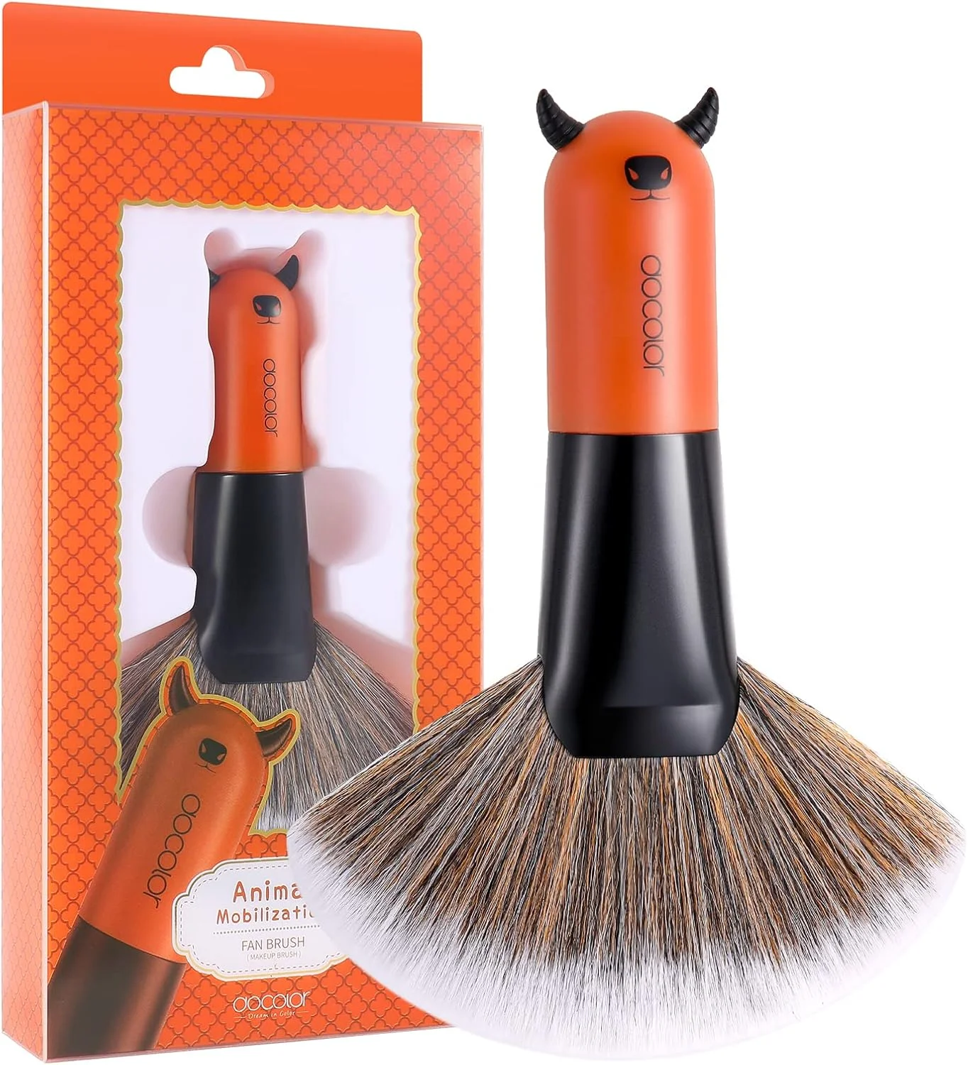 براش بادبزنی آرایشی صورت حرفه ای Docolor، براش هایلایتینگ کابوکی، موهای مصنوعی درجه یک، ابزار آرایشی، سری کارتونی گاو براش بادبزنی آرایشی صورت حرفه ای Docolor، براش هایلایتینگ کابوکی، موهای مصنوعی درجه یک، ابزار آرایشی، سری کارتونی گاو