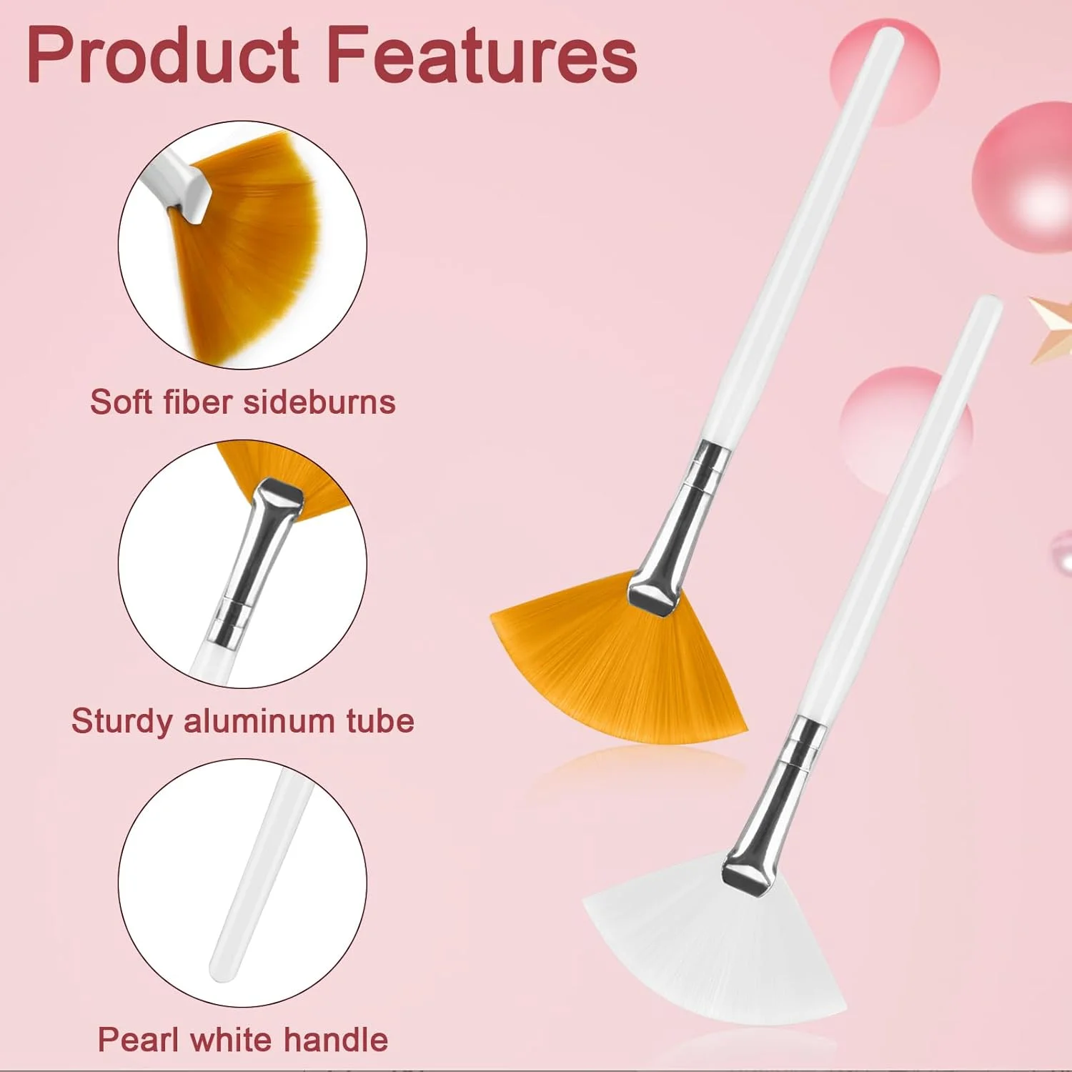 ست 20 عددی براش فیشیال بادبزنی، 15 سانتی متری دو رنگ (سفید و زرد)، براش های فیشیال مناسب متخصصان زیبایی، ست براش ماسک صورت با الیاف نرم برای ماسک، کرم، نقاشی - قابل استفاده مجدد، مناسب استفاده حرفه ای در اسپا و منزل