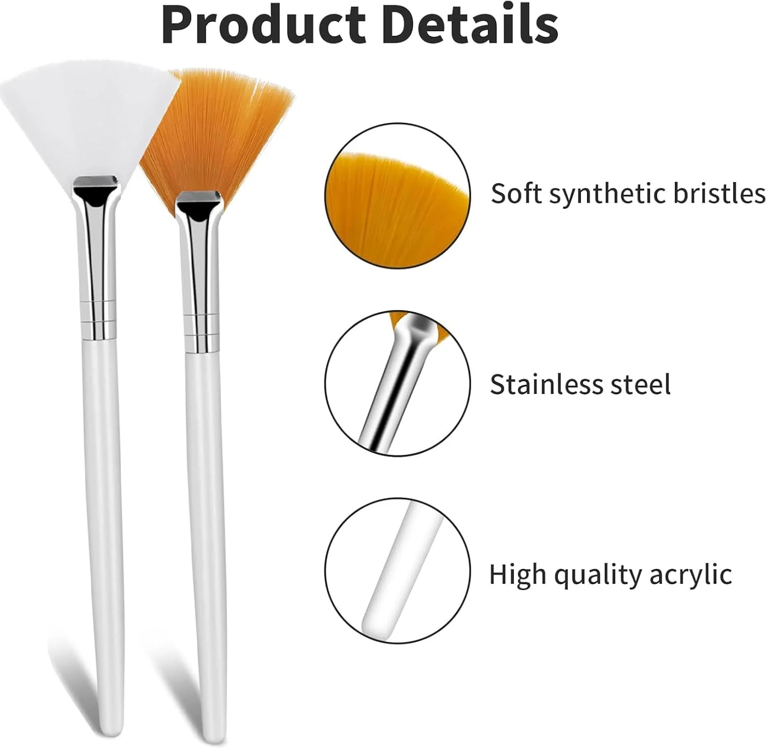 برس ماسک صورت، 10 عدد برس صورت برس های بادبزنی اپلیکاتور اسید برس آرایشی ابزار آرایش DIY برای کرم صورت گلی