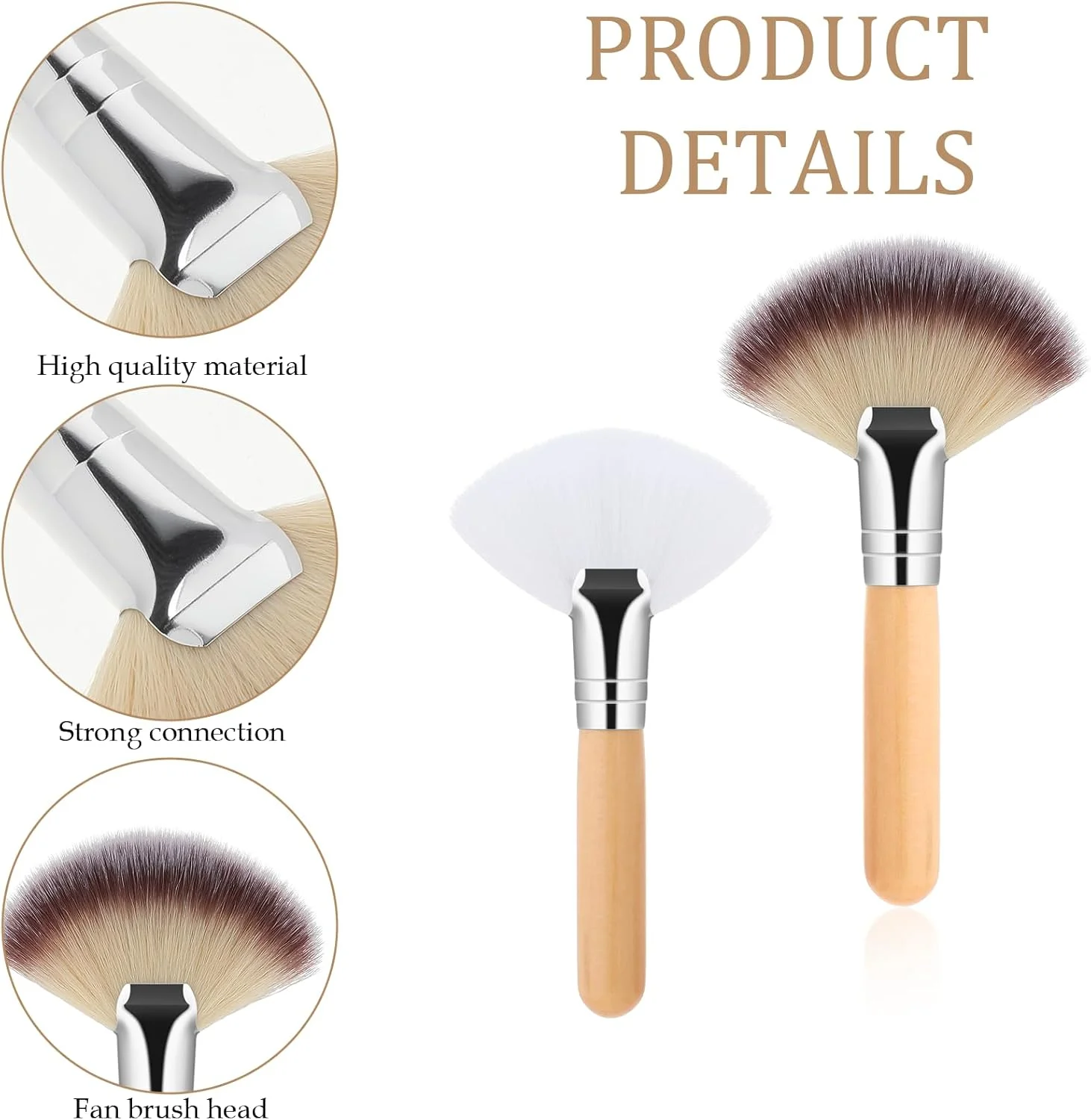 برس بادبزنی کوچک، 2 عدد برس نرم و کرکی صورت، ابزار آرایشی، لوازم زیبایی، اپلیکاتور صورت برای زنان و دختران، مناسب برای آرایش، پاکسازی صورت، نقاشی آبرنگ روی بوم (سفید، قهوه ای) برس بادبزنی کوچک، 2 عدد برس نرم و کرکی صورت، ابزار آرایشی، لوازم زیبایی، اپلیکاتور صورت برای زنان و دختران، مناسب برای آرایش، پاکسازی صورت، نقاشی آبرنگ روی بوم (سفید، قهوه ای)