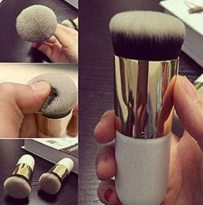 براش کرم پودر سفید حرفه ای کلاب بیوتی و براش بادبزنی باریک برای رژگونه (بسته 2 عددی)