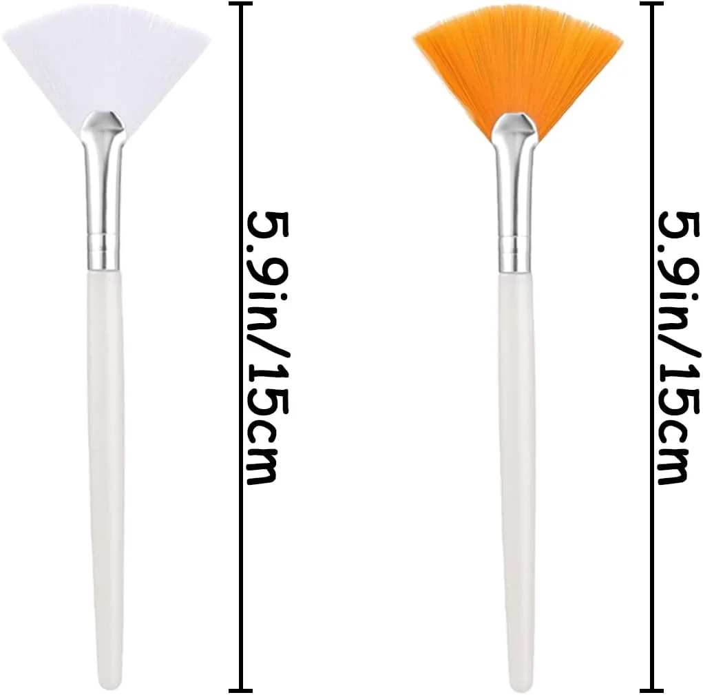 24 عدد برس پنکه ای صورت، اپلیکاتور نرم ماسک صورت، برس های آرایشی، موی نرم، اپلیکاتور ماسک گِل صورت، برس اپلیکاتور اسید، دسته پلاستیکی، ابزار آرایشی برای زنان