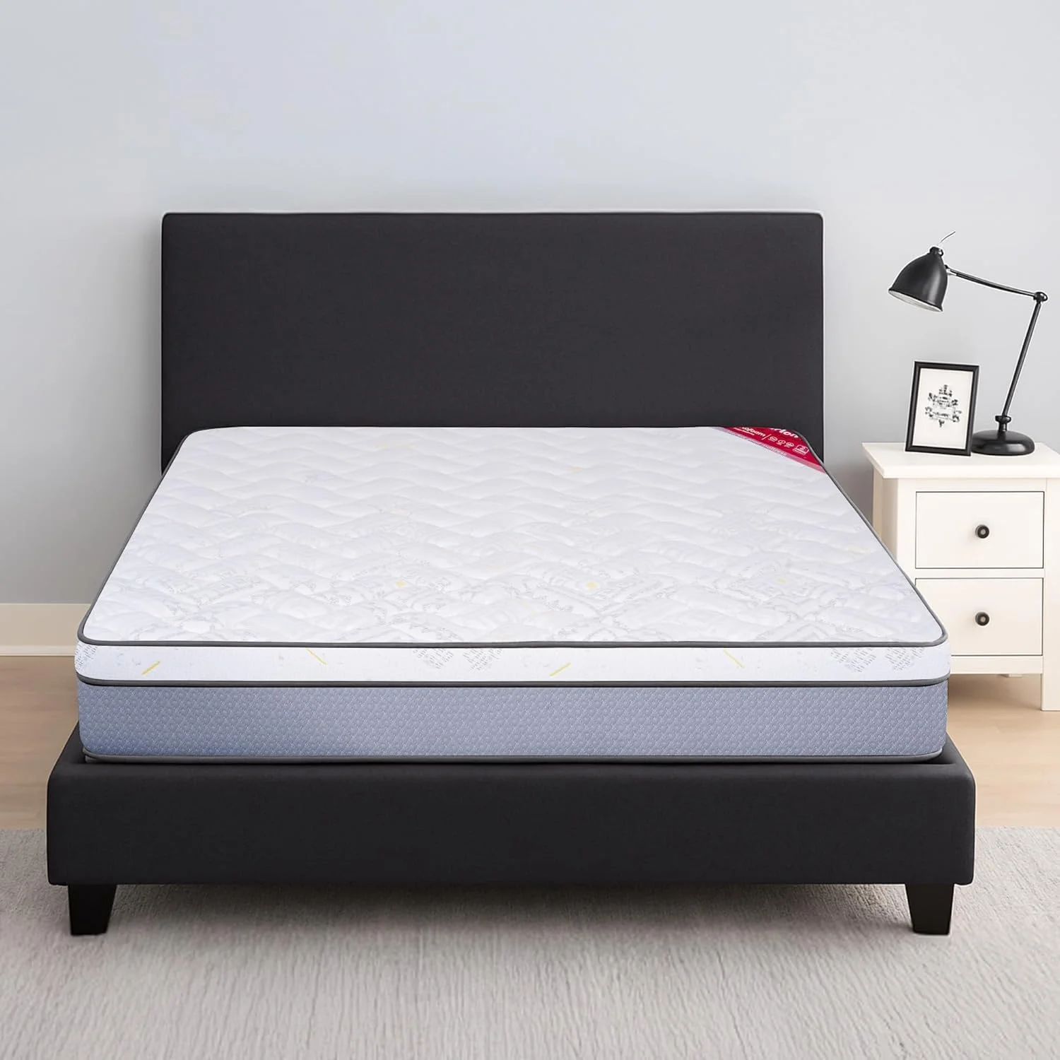 تشک فنری پاکتی پریمیوم Kurlon Spring Rest | فنر پاکتی | پشتیبانی متوسط ​​سفت | فوم HR، لاتکس طبیعی، فوم حافظه دار | سایز یک نفره | 200Lx120Wx25H سانتی متر