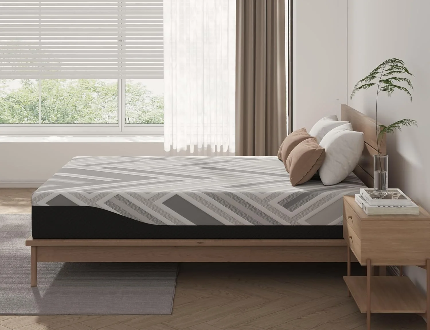 تشک مموری فوم ژل پاناکس لوکس 28 سانتی متری - درجه سفتی متوسط با پارچه بلژیکی، تسکین فشار و فناوری خنک کننده (کینگ (180 در 200))