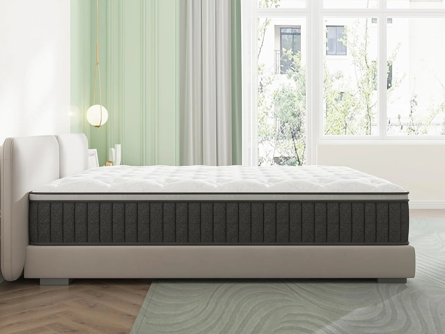 تشک هیبریدی یورویی پاناکس با ارتفاع 30 سانتی متر - سایز کینگ - کاهش فشار - جداسازی حرکت - بسته بندی جعبه ای