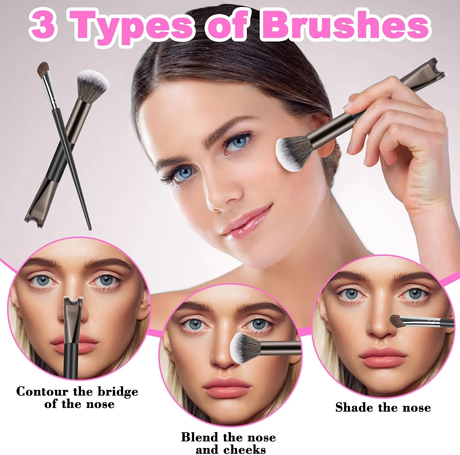 ست 2 عددی برس کانتور بینی، ست برس زاویه دار کرکی U شکل 2 در 1، ابزار آرایشی کاربردی دو سر برای فرم دهی دقیق، هایلایت و مشخص کردن بینی، کانتورینگ یکپارچه برای آرایشگران ست 2 عددی برس کانتور بینی، ست برس زاویه دار کرکی U شکل 2 در 1، ابزار آرایشی کاربردی دو سر برای فرم دهی دقیق، هایلایت و مشخص کردن بینی، کانتورینگ یکپارچه برای آرایشگران